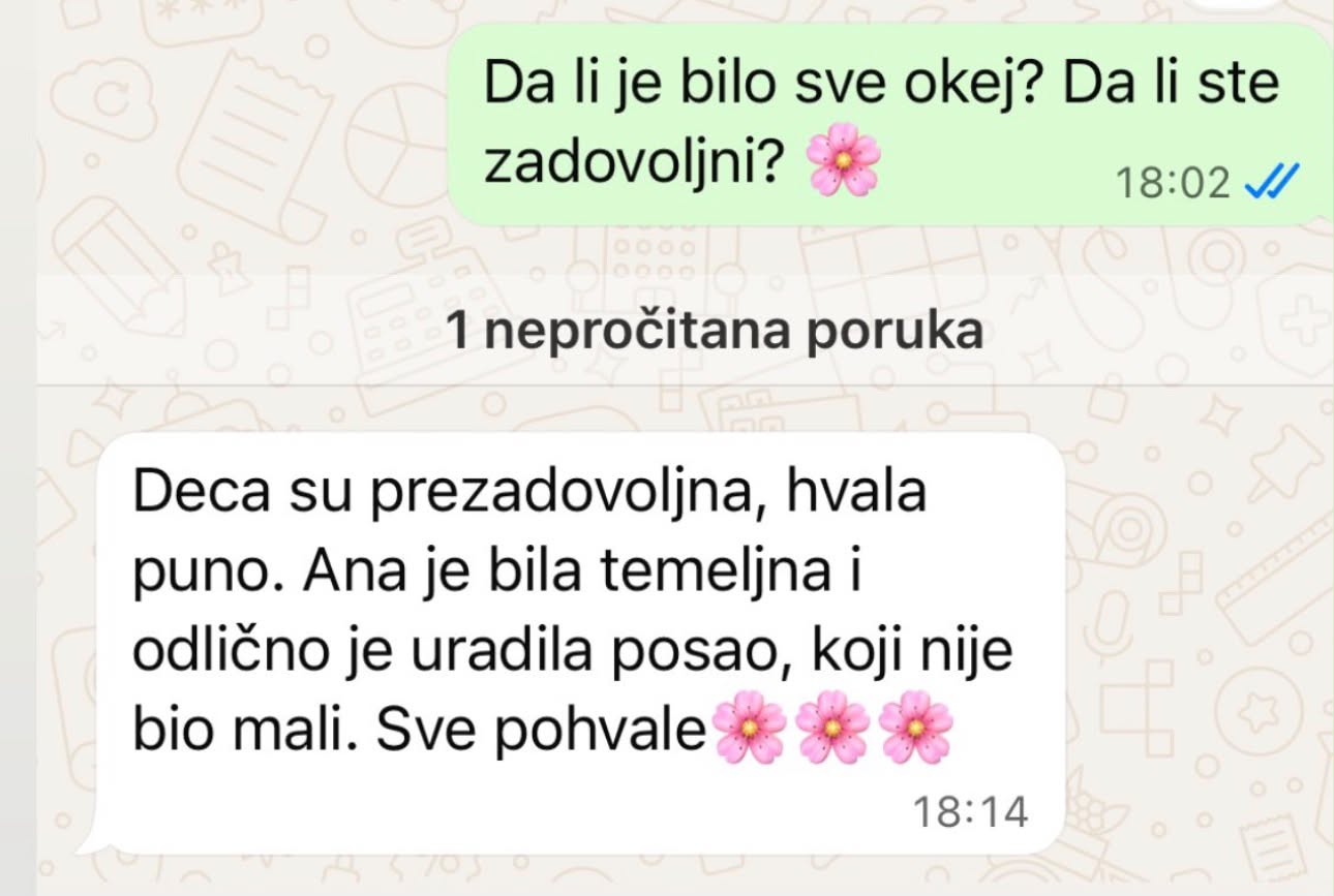 Zahvalnica zadovoljnog Rapid Clean klijenta