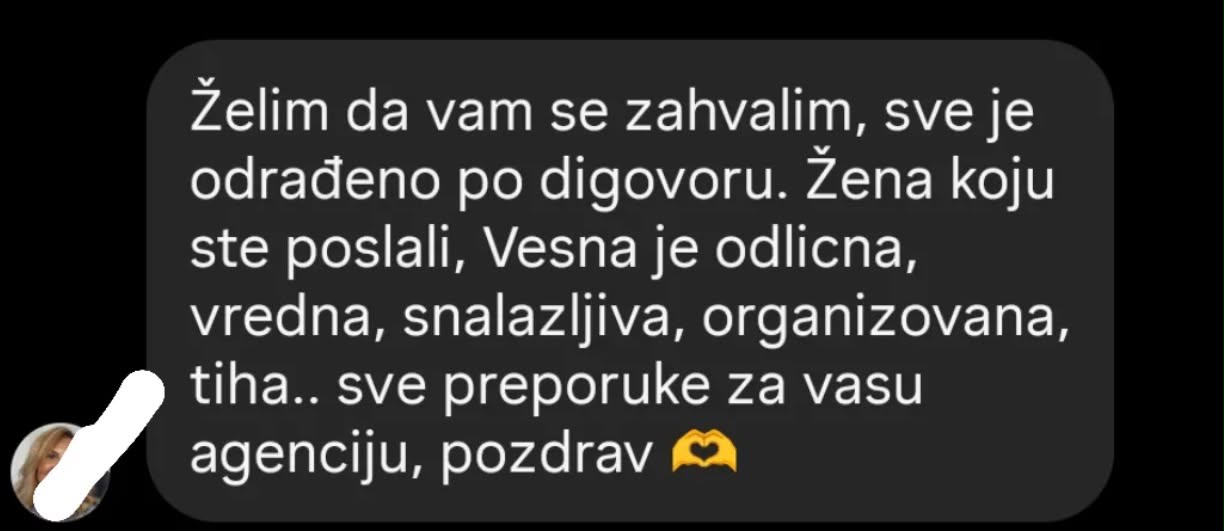 Poruka klijenta nakon profesionalnog čišćenja